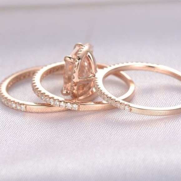 18K Rose Gold Plated with 4.25ct Morganite Ring - Picture 7 of 8